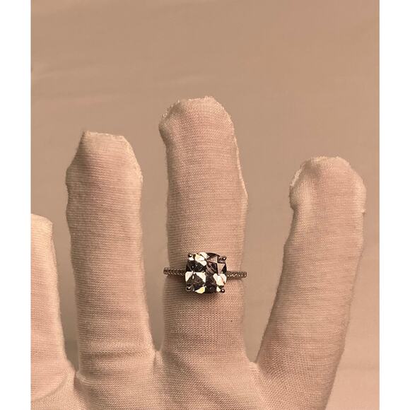 Estate Jewelry Square Cushion Cut Silver Cocktail Ring Sz 7.5 - Picture 12 of 15